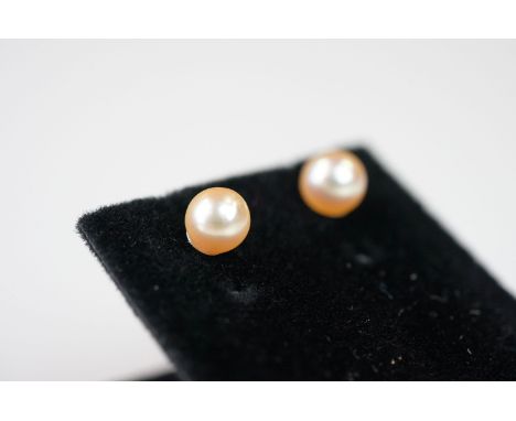 Pair of cultured pearl stud earrings on silver posts 