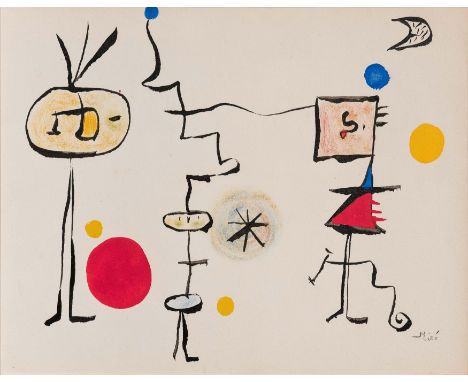 MIRÓ, JOAN1893 Barcelona - 1983 Cala Major/MallorcaTitel: Ohne Titel. Datierung: 1949. Technik: Gouache, Tusche und Farbstift