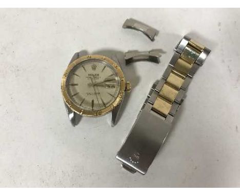 A Gents Stainless Steel and Gold Automatic Centre Seconds Calendar Wristwatch, Rolex, Ref: 6609, Turn-O-Graph Oyster Perpetua