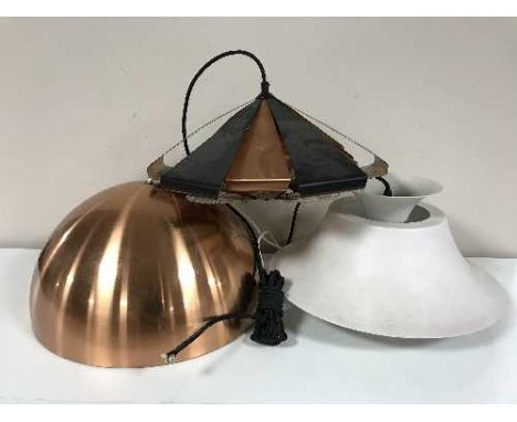 Five late 20th century metal light fittings 