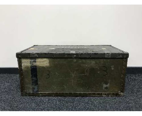 A metal bound trunk 