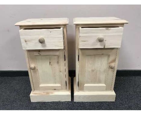 A pair of light pine pot cupboards, width 37 cm (2)