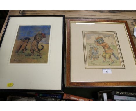 TWO LOUIS WAIN PRINTS 