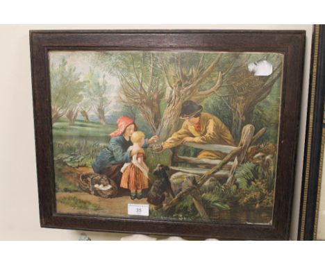A FRAMED AND GLAZED COLOURED PRINT FROM THE PAINTING BY W GOODALL 