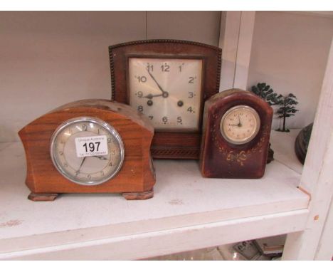 1930's mantle clock and 2 others