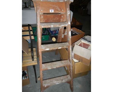 A wooden step ladder