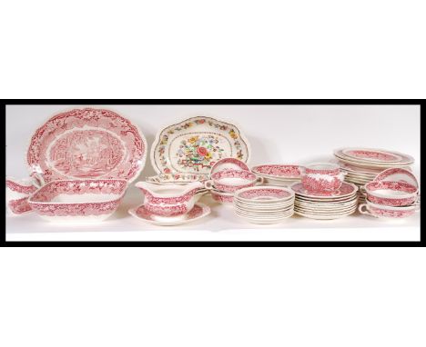 A large extensive Mason's Vista pattern service consisting of plates, tureens, cups, saucers, jugs etc. Measures 43cm high.