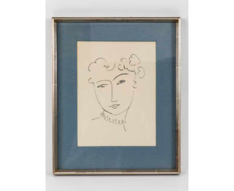   Matisse, Henry (1869 - 1954).  Matisse, Henry (1869 - 1954).  Lithographie, "Portrait einer jungen Dame mit Halsschmuck"; z