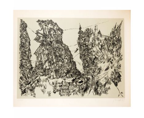 Roman Scheidl (born 1949)-graphic, composition, art print on paper, hand signed, 40x60cm 