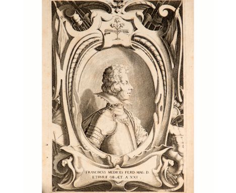 Jacques Callot (1592-1635)-graphic, Portrait of Francesco de Medici (1614 –1634), copper print on paper.  21.5x17cm 