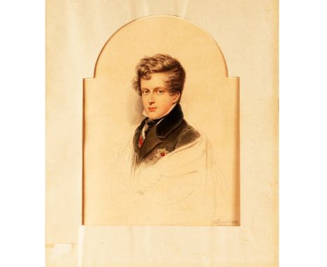 Johann Michael Daffinger (1790-1849)- Graphic, Portrait of Duke of Reichstadt 1811-1840 colour lithography possibly hand sign