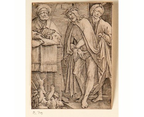 Lucas van Leyden (1494-1533)- Graphic, Ecce Homo, copper print on paper, around 1512. 11x8,8 cm  