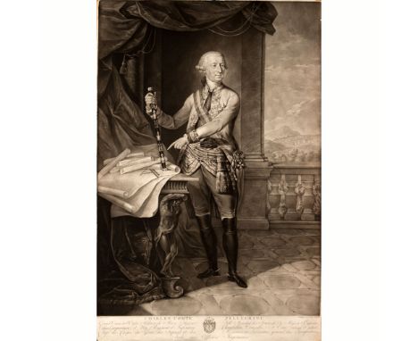 Charles Comte pellegrini – fieldmarshall of Maria Theresia, mezzotinto on paper by N.Rhein 1791, on the reverse collector sta