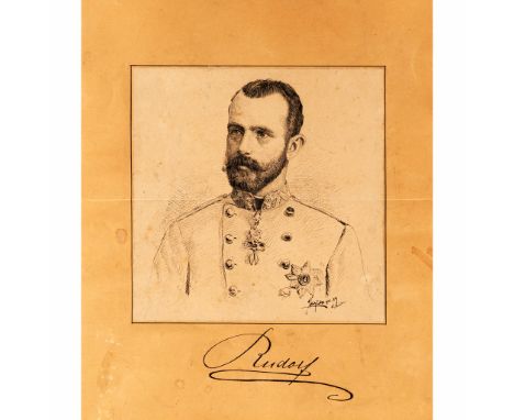 Imperial Austrian Portraitist 19th Century .Portrait of the Austro Hungarian Crown prince Rudolph of Habsburg Lothringen 1858