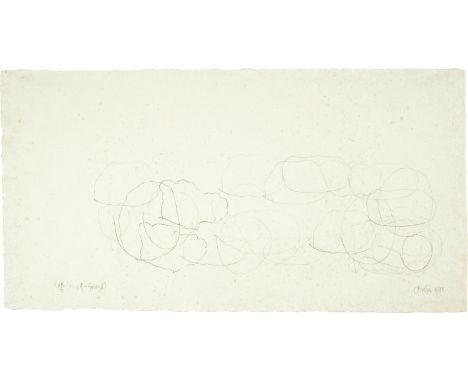 John Cage (Los Angeles 1912 - 1992 New York)Where R = Ryoanji (2R)/10-6/831983Bleistiftzeichnung auf handgeschöpftem Japanbüt