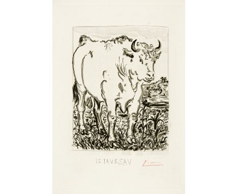 Pablo Picasso (Málaga 1881 - 1973 Mougins)Le taureauBlatt III der Illustrationen zu "Buffon"Paris, 1936Radierung auf Montval-
