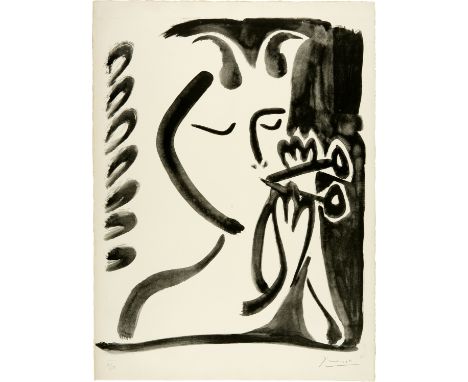 Pablo Picasso (Málaga 1881 - 1973 Mougins)Faune musicien n°3Vallauris, 10. März 1948Lithographie auf festem Velin Arches mit 