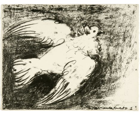 Pablo Picasso (Málaga 1881 - 1973 Mougins)La colombe en vol. Fond noirVallauris, 9. Juli  1950Lithographie auf festem Bütten 