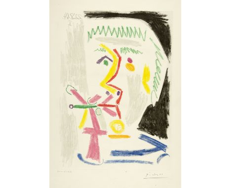 Pablo Picasso (Málaga 1881 - 1973 Mougins)Fumeur à la cigarette verteMougins, 22. August 1964Farbaquatinta und Vernis mou auf