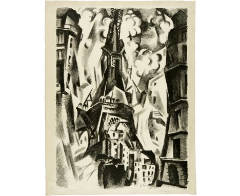 Robert Delaunay (Paris 1885 - 1941 Montpellier)La Tour1925Lithographie auf Japan62x44,5 cm, Darstellung; 65,5x50,5 cm, Blattg