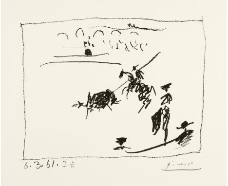 Pablo Picasso (Málaga 1881 - 1973 Mougins)La pique. - Jeu de la cape. - Les banderilles. - Le picador II19613 Lithographien u