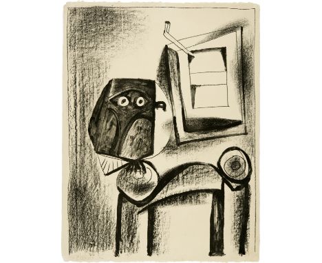 Pablo Picasso (Málaga 1881 - 1973 Mougins)Le hibou noir21. Januar 1947Lithographie auf Velin Arches mit Wasserzeichen63x48 cm