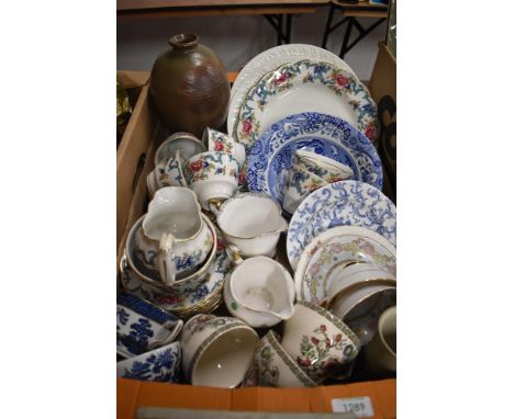 A Booths 'Floradora' part tea service, four Spode dessert dishes AF and a selection of cups, saucers and plates etc.