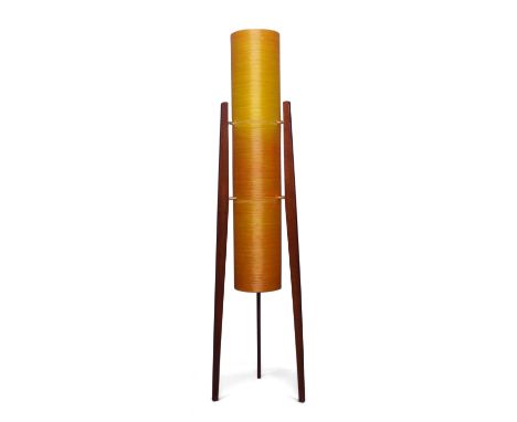 Novoplast Sered, Floor lamp, circa 1960, Spun fibreglass, teak, 113cm high It is the buyer's responsibility to ensure that el