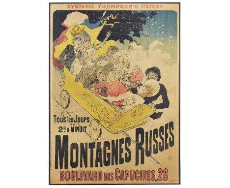 Jules Cheret (1836–1932), Montagnes Russes poster, 1888,Lithograph in colours on cream wove, Stamp of Republique Francaise, 1