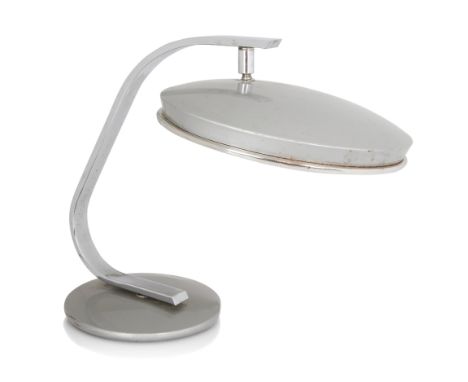 Fase, Desk lamp, circa 1960, Lacquered steel, chrome, glass, Cast manufacturer's mark to underside, 40cm high It is the buyer