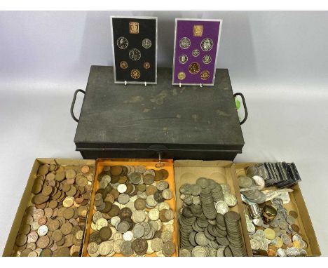 PRE-1947 UK SILVER/PART SILVER COINS and a further larger quantity of vintage and current coinage, commemorative crowns and a