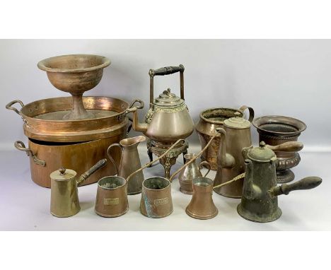 COPPER SPIRIT KETTLE, chocolate pots, lidded fish pan, ETC