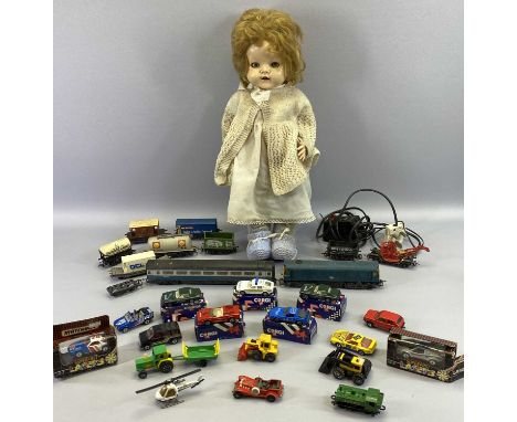 VARIOUS BOXED SCALE MODEL VEHICLES, vintage doll, scale model railway accessories, ETC.