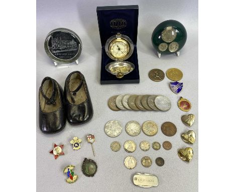 MIXED COINS, BADGES &amp; COLLECTABLES GROUP - including Royal Air Force sporting medallions, ballroom dancing medallions, 18