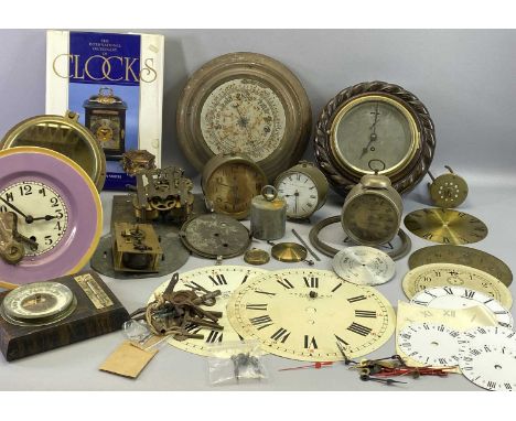 VARIOUS BAROMETER CASES, clock parts, ETC.