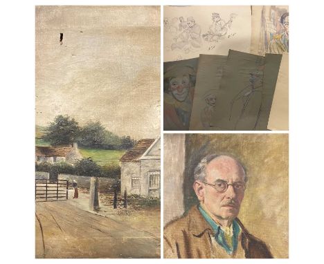 WILLIAM HIGHFIELD circa 1900, oil on canvas - Heeley Toll Bar, Sheffield, signed, 46 x 61cms, a 20th Century print -  abstrac