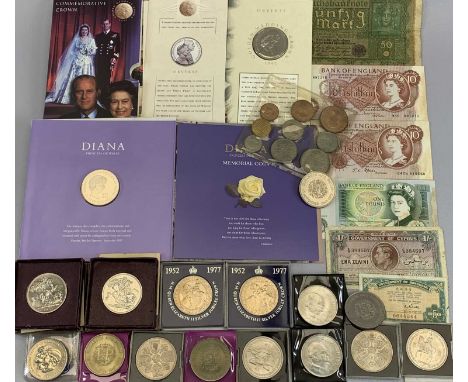 FESTIVAL OF BRITAIN, vintage coinage and banknotes, commemorative crowns collection to include two boxed 1951 Festival of Bri