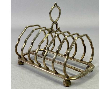 LONDON SILVER 6 SECTION TOAST RACK - dated 1890, Maker Henry Wilkinson &amp; Co, 7.4ozt, 11cms overall H, 13.5cms L