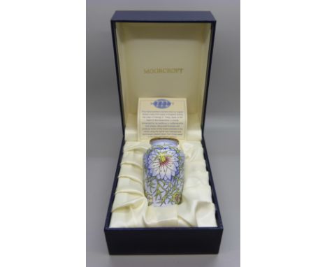 A Moorcroft miniature enamel vase 