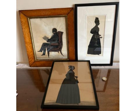 THREE FRAMED PORTRAIT SILHOUETTES, UNKNOWN SUBJECTS