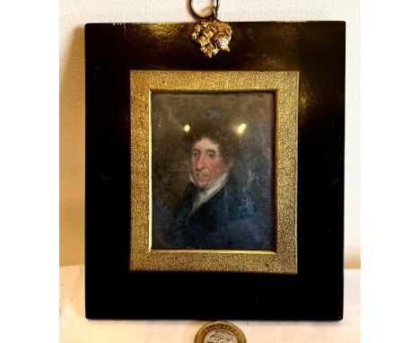 MINIATURE PORTRAIT, UNKNOWN SUBJECT, APPROXIMATELY 7.25 x 5.5cm. REQUIRES SOME RESTORATION