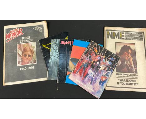 Music Memorabilia - a Kiss World Tour 1980-81 programme, signed to verso by Paul Stanley; others, Iron Maiden Killer World To
