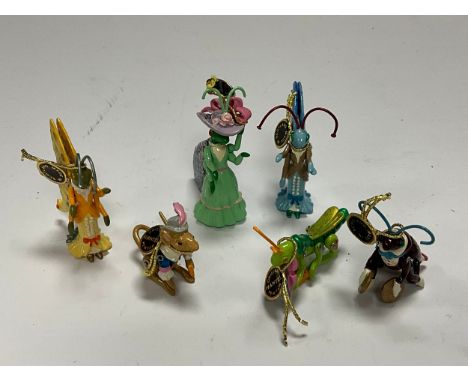 A set of six Hantel "Victorian Miniatures" cold painted enamel pewter models, The Butterfly Ball Collection, comprising Grass