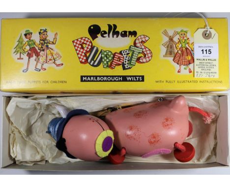 Pelham Puppet Children's TV series Magic Roundabout Character, the cow Ermintrude. Finished in pink with blue/white horned bu