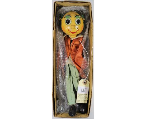 A scarce early Pelham Puppet, 'Television's Mr. Turnip'. With orangy brown jacket and light green trousers, light cream shirt