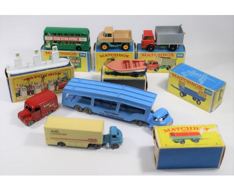 10 Matchbox Series. An Accessory Pack A1 BP Garage Pumps, not complete. No.2 Major Pack Bedford Wall's Ice Cream articulated 