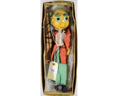 A scarce early Pelham Puppet, 'Television's Mr. Turnip'. With reddish brown jacket and light green trousers, light blue shirt