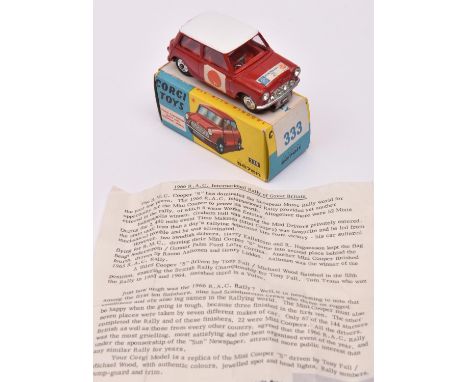 B.M.C. Mini-Cooper 'S' (333). Known as the 'Sun Rally' example, finished in red with white roof, red interior, rally decals t