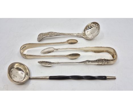 A George IV Scottish silver and baleen toddy ladle,&nbsp;Glasgow 1821, makers mark rubbed, with wrythen baleen handle, length
