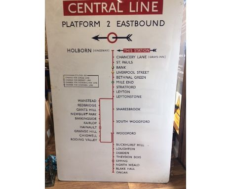 A Large vintage enamel Central line underground&nbsp; sign